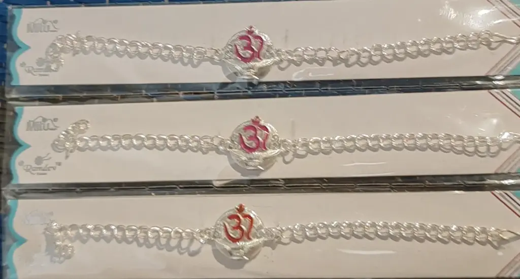Buy OM Silver Rakhi | Metallic Look Rakhi for Brother – Raksha Bandhan Special | 1 Pc