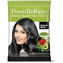 Prem Dulhan Natural Black Henna Hair Color – Herbal, Ammonia-Free & Long-Lasting 